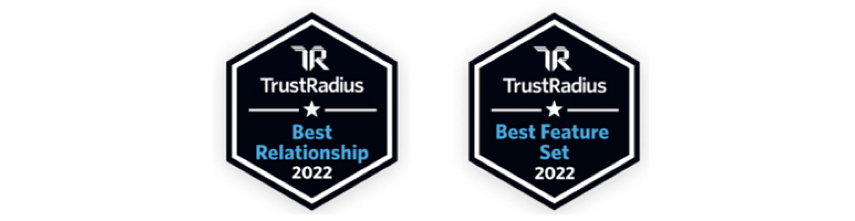 3 TrustRadius award emblems earned by Rescue in 2022 in the Remote Desktop Software category: Top Rated, Best Feature Set, and Best Relationship 